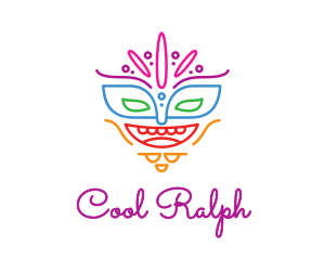 Colorful Mask Outline logo design