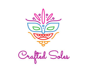 Colorful Mask Outline logo design