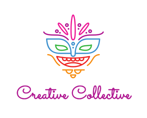 Colorful Mask Outline logo design