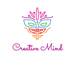 Colorful Mask Outline logo design