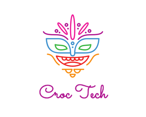 Colorful Mask Outline logo design