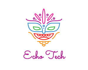 Colorful Mask Outline logo design