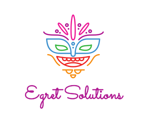 Colorful Mask Outline logo design