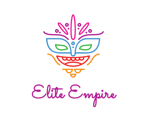 Colorful Mask Outline logo design