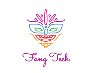 Colorful Mask Outline logo design