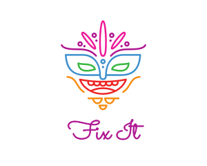 Colorful Mask Outline logo design