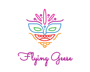 Colorful Mask Outline logo design