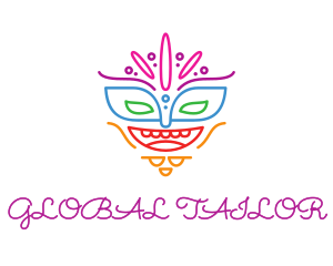 Colorful Mask Outline logo design