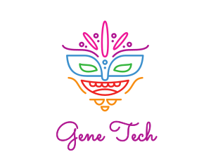 Colorful Mask Outline logo design