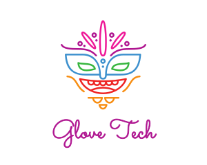 Colorful Mask Outline logo design