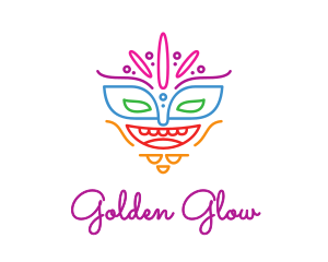 Colorful Mask Outline logo design