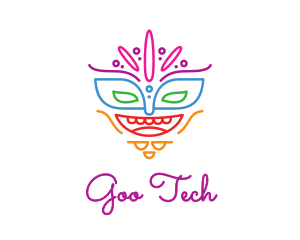 Colorful Mask Outline logo design