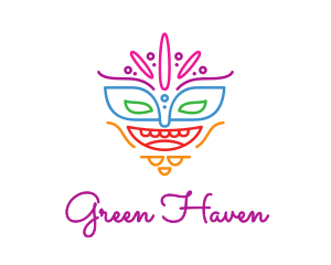 Colorful Mask Outline logo design