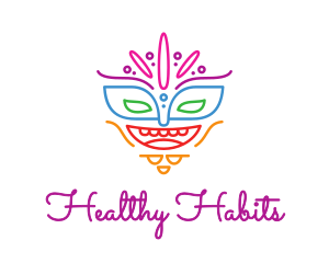 Colorful Mask Outline logo design