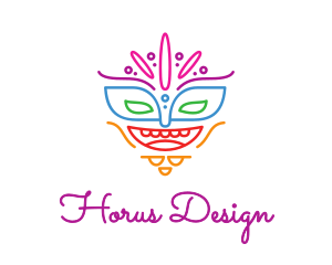 Colorful Mask Outline logo design