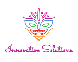 Colorful Mask Outline logo design