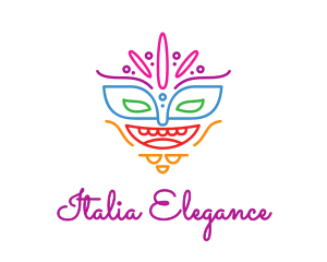 Italy - Colorful Mask Outline logo design