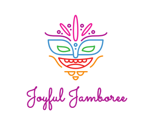 Carnival - Colorful Mask Outline logo design