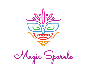 Colorful Mask Outline logo design