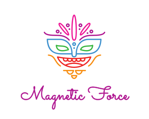 Colorful Mask Outline logo design