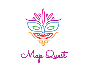 Colorful Mask Outline logo design