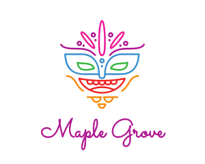 Colorful Mask Outline logo design