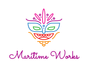 Colorful Mask Outline logo design