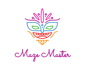 Colorful Mask Outline logo design