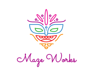 Colorful Mask Outline logo design