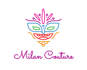 Colorful Mask Outline logo design