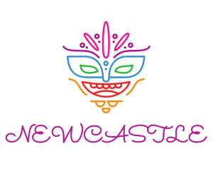 Colorful Mask Outline logo design