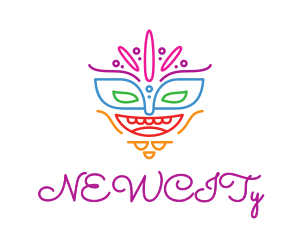 Colorful Mask Outline logo design