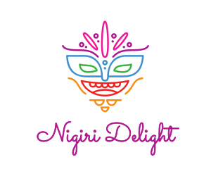 Colorful Mask Outline logo design