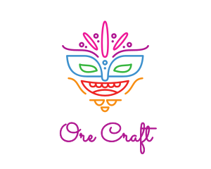 Colorful Mask Outline logo design