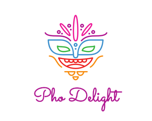 Colorful Mask Outline logo design