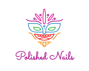 Colorful Mask Outline logo design