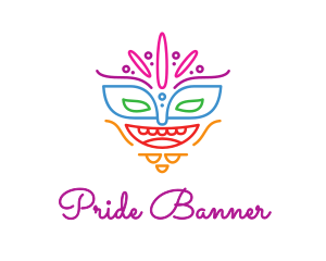 Colorful Mask Outline logo design