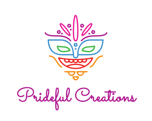 Pride - Colorful Mask Outline logo design