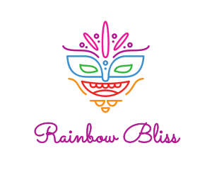 Colorful Mask Outline logo design