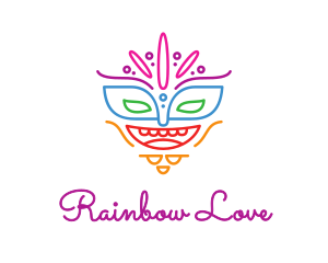 Colorful Mask Outline logo design