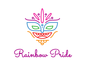 Gay - Colorful Mask Outline logo design