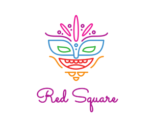 Colorful Mask Outline logo design