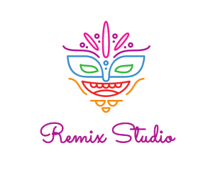 Colorful Mask Outline logo design