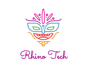 Colorful Mask Outline logo design