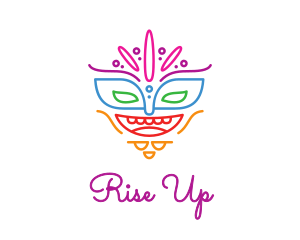 Colorful Mask Outline logo design