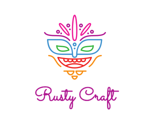 Colorful Mask Outline logo design