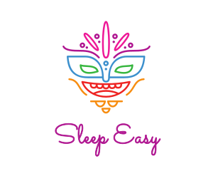 Colorful Mask Outline logo design