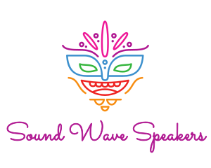 Colorful Mask Outline logo design