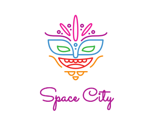 Colorful Mask Outline logo design