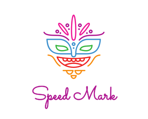 Colorful Mask Outline logo design